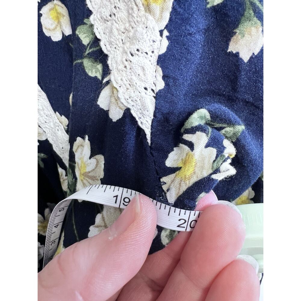 Umgee Boho Dress Medium Cottage Daisy Flowy Lace Up Top Hippie Pheasant - Picture 8 of 12